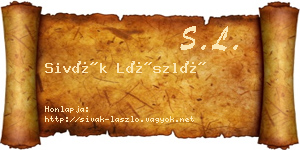 Sivák László névjegykártya
